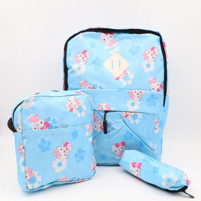 ⁦شنطة مدرسية 18انش 3 قطع لون أزرق فاتح⁩ - الصورة ⁦2⁩