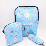 ⁦شنطة مدرسية 18انش 3 قطع لون أزرق فاتح⁩ - الصورة ⁦3⁩