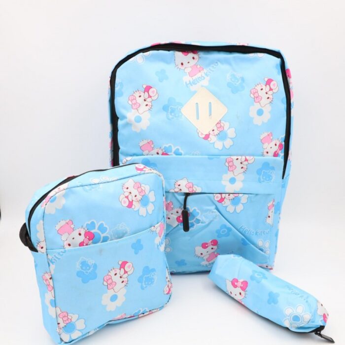 ⁦شنطة مدرسية 18انش 3 قطع لون أزرق فاتح⁩ - الصورة ⁦3⁩