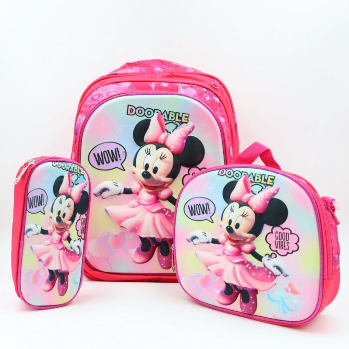 103388089_68a17b3086d0d شنطة مدرسية 18 انش 3 قطع مع عرباية جر للشناتي - الصورة 1