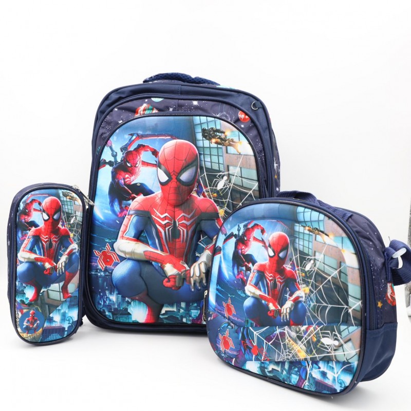 ⁦شنطة مدرسية 16 انش 3 قطع مع عرباية جر للشناتي⁩ - الصورة ⁦1⁩