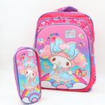 ⁦شنطة مدرسية 16 انش 3 قطع مع عرباية جر للشناتي⁩ - الصورة ⁦2⁩