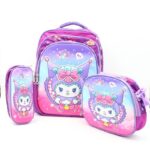 شنطة مدرسية 16 انش 3 قطع مع عرباية جر للشناتي