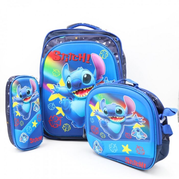 103388100_68a17b4d51052 شنطة مدرسية 16 انش 3 قطع مع عرباية جر للشناتي - الصورة 1