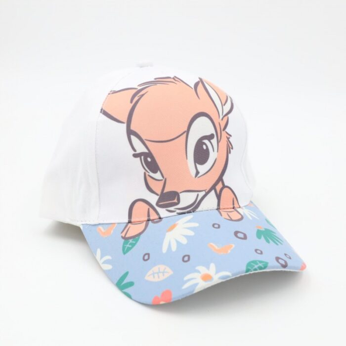 103388138_68a17b8ca7890 طاقية بناتي واقية من الشمس برسمة غزال ديزني لون أبيض - الصورة 1