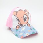 طاقية بناتي واقية من الشمس برسمة غزال ديزني لون زهري