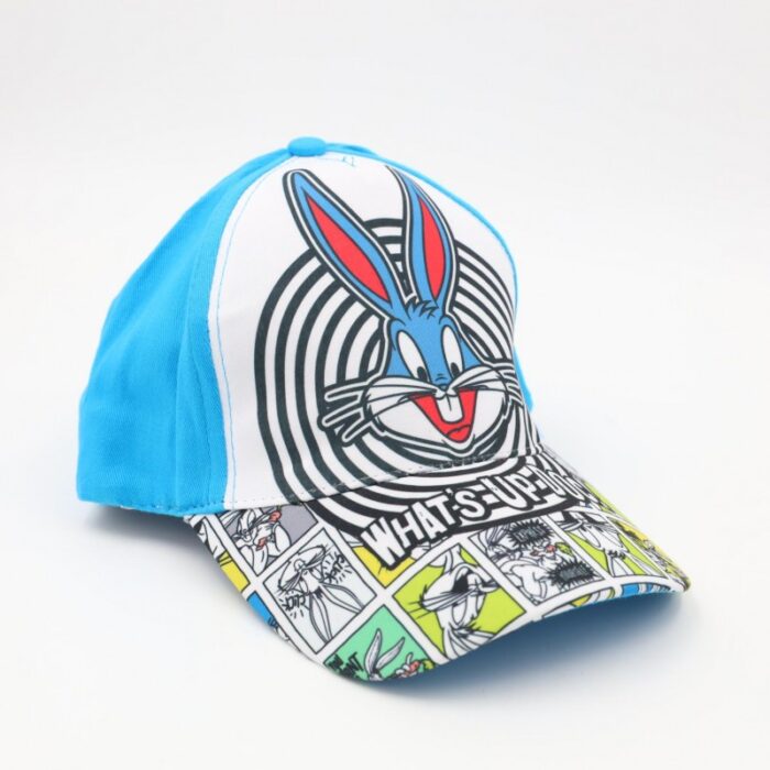 103388154_68a17b9de1ef9 طاقية ولادي واقية من الشمس برسمة الأرنب الشهير لون أزرق - الصورة 1