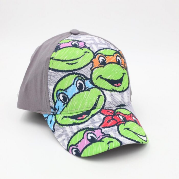 103388164_68a17ba9cd102 طاقية أطفال واقية من الشمس برسمة أبطال النينجا لون رمادي - الصورة 1