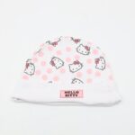 ⁦طاقية بيبي من هيلو كاتي لحديثي الولادة عدد 2 لون زهري⁩ - الصورة ⁦3⁩