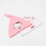 ⁦طاقية بيبي من هيلو كاتي لحديثي الولادة عدد 2 لون زهري⁩ - الصورة ⁦4⁩