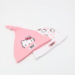 ⁦طاقية بيبي من هيلو كاتي لحديثي الولادة عدد 2 لون زهري⁩ - الصورة ⁦5⁩