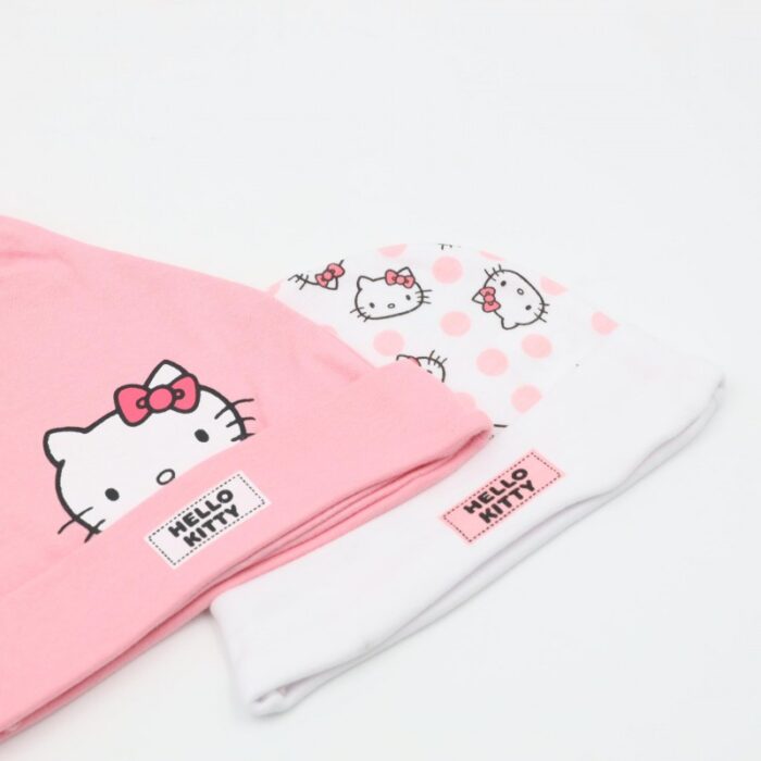 ⁦طاقية بيبي من هيلو كاتي لحديثي الولادة عدد 2 لون زهري⁩ - الصورة ⁦6⁩