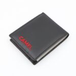محفظة رجالية جلد لون أسود 11 *9 سم