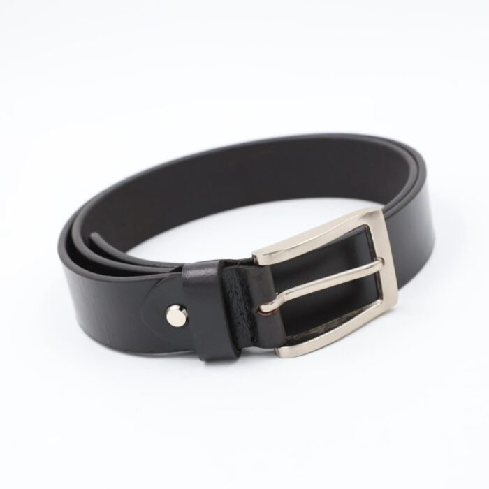 ⁦قشاط رجالي جلد 110 سم لون أسود⁩ - الصورة ⁦2⁩