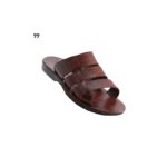 شبشب جلد طبيعي للرجال لون بني