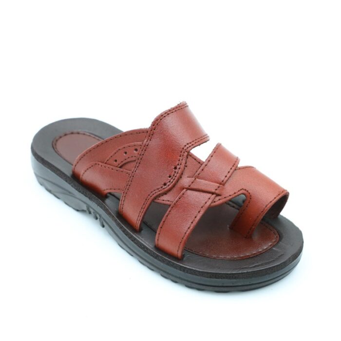 ⁦حفاية جلد طبيعي للأطفال لون بني⁩ - الصورة ⁦4⁩