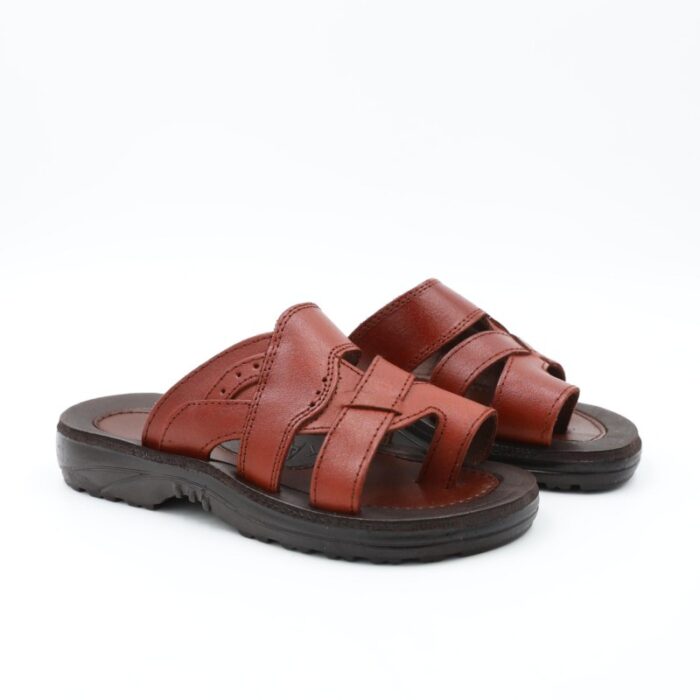 ⁦حفاية جلد طبيعي للأطفال لون بني⁩ - الصورة ⁦5⁩