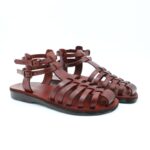 ⁦صندل جلد طبيعي للنساء لون بني⁩ - الصورة ⁦2⁩