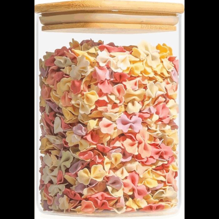 103388295_68a83b3def949 مرتبان زجاج شبه مربع غطاء بامبو قطر 8سم وارتفاع 10.5 سم - الصورة 1