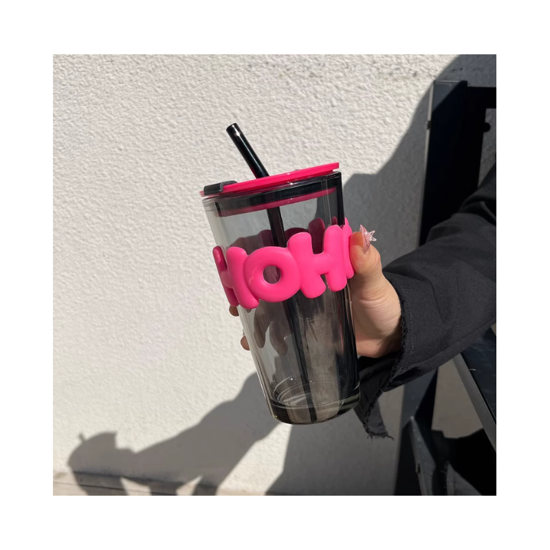 ⁦كاسة زجاج مع مصامة حجم 450 مل⁩ - الصورة ⁦1⁩