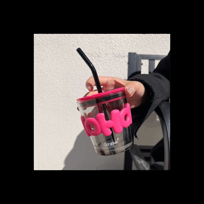 ⁦كاسة زجاج مع مصامة حجم 350 مل⁩ - الصورة ⁦2⁩