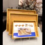 طقم صواني خشب بتصميم مستطيل عدد 3