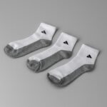 جرابات 3 أزواج 43-47 لون أبيض ورمادي one Size