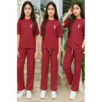 بيجامة صيفية للنساء لون عنابي