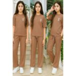 بيجامة صيفية للنساء لون بني