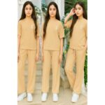 بيجامة صيفية للنساء لون بيج