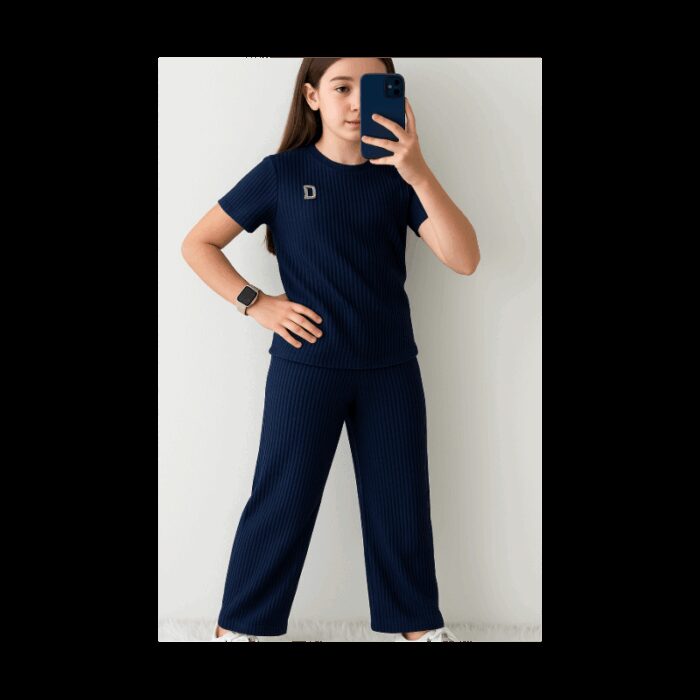 103388439_68a83bdd2d905 بيجامة صيفية بناتية لون سكني غامق - الصورة 1