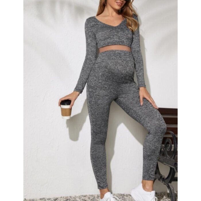 ⁦بيجامة للحوامل لون رمادي⁩ - الصورة ⁦2⁩