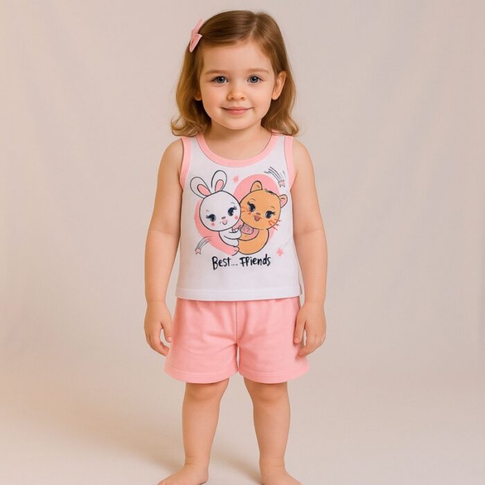 103388452_68a83bf40235c طقم للأطفال قطعتين لون زهري - الصورة 1