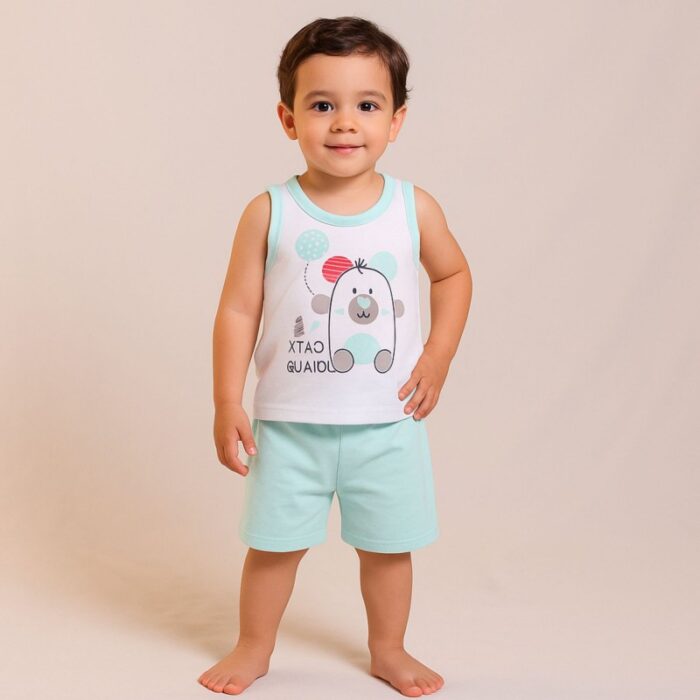 103388455_68a83bf88fc0b طقم للأطفال قطعتين لون أخضر - الصورة 1