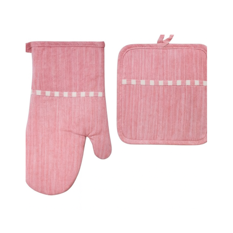 103388493_68a83c449515c طقم مساكة و كف مطبخ قماش لون زهري - الصورة 1