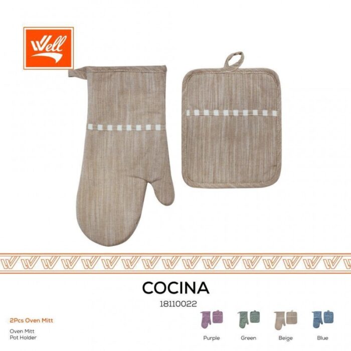 103388494_68a83c5366830 طقم مساكة و كف مطبخ قماش لون بيج - الصورة 1