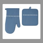 طقم مساكة و كف مطبخ قماش لون أزرق