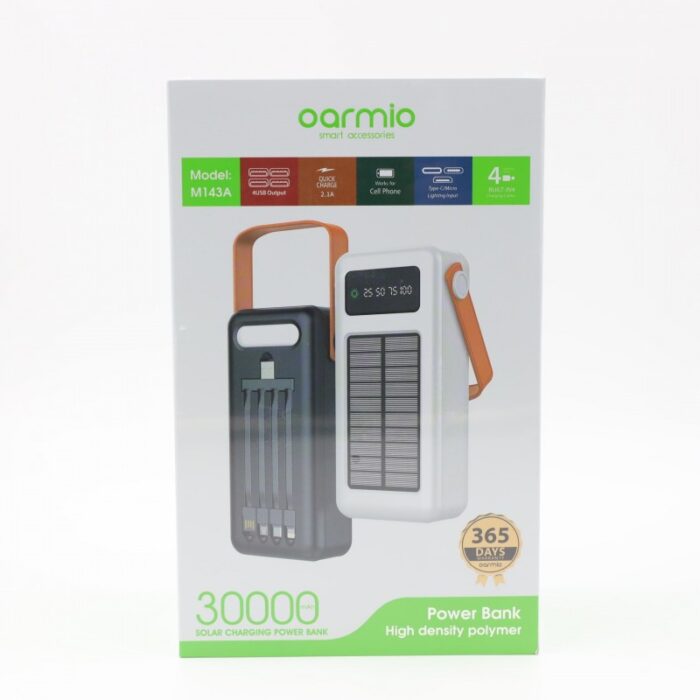 103388615_68a83e77556bc باور بانك تعمل على الطاقة الشمسية سعة 30000 ميلي أمبير مع 4 وصلات لشحن كافة أنواع الأجهزة بنفس الوقت ماركة oarmio العالمية - الصورة 1