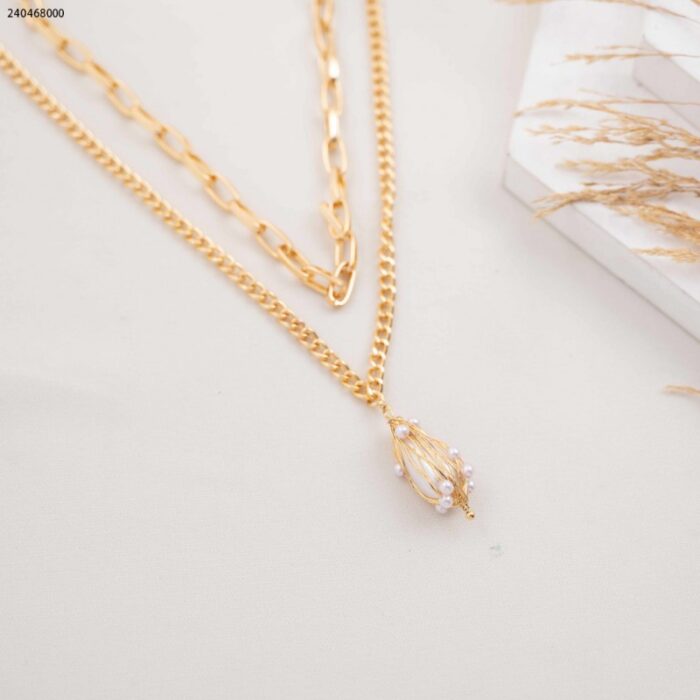 103388659_68a83ee578c03 سلسال جنزير طبقتين مع تعليقة لولو لون ذهبي كفالة سنتين ضد تغير اللون - الصورة 1