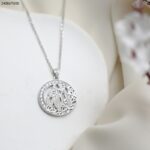 سلسال فضي لفظ الجلالة مع زركون أبيض كفالة سنتين ضد تغير اللون