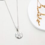 سلسال فضي دائري بتصميم وردة كفالة سنتين ضد تغير اللون