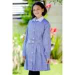 مريول السعافين بكسرات لون أزرق قبه بيضاء