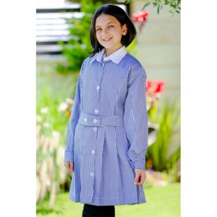 مريول السعافين بكسرات لون أزرق قبه بيضاء