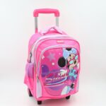 حقيبة مدرسية عجل بتصميم ميني ماوس حجم 14 انش لون فوشي