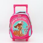 ⁦حقيبة مدرسية عجل بتصميم صوفيا حجم 14 انش لون زهري⁩ - الصورة ⁦2⁩