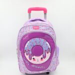 ⁦حقيبة مدرسية عجل بتصميم دونات حجم 16 انش لون زهري⁩ - الصورة ⁦2⁩