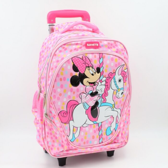 103388748_68a83f53bc21f حقيبة مدرسية عجل بتصميم ميني ماوس حجم 16 انش لون زهري - الصورة 1