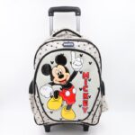 ⁦حقيبة مدرسية عجل بتصميم ميكي ماوس حجم 16 انش لون سكني⁩ - الصورة ⁦2⁩