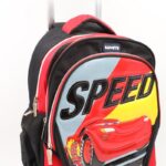 حقيبة مدرسية عجل بتصميم سيارة حجم 16 انش لون سكني