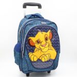 حقيبة مدرسية عجل بتصميم سيمبا حجم 16 انش لون بترولي